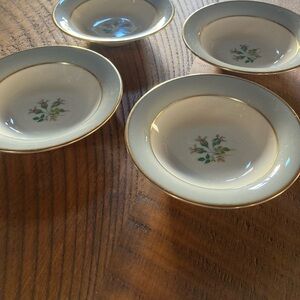 Vintage | Flintridge San Marino Porcelain Floral Gold-Rim Sauce Bowls - Set of 4